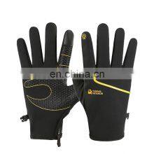 Factory Winter Motorcycle Gloves Touch Screen Quilted Nylon Material Waterproof Winter Gloves Outdoor With Custom Logo