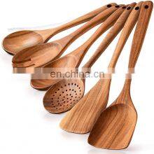 Natural Wood Utensils Kitchen Ware Cooking Utensils Set Spoons And Spatulas Wooden Spoons For Cooking Salad Fork thumbnail-1