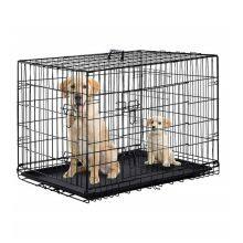 Cheap Dog Crate Double-Door Dog Crate Small Size Dog Metal Dogs Foldable Crates Doghouse thumbnail-1