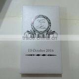 Thailand Style White Luxury Silk Invitation Box With Beautiful Brooch Quality Choice thumbnail-3