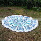 Wholesale Blanks Round Cotton Assorted Color Graphic Paisley Pattern Beach Cashion Beach Towel With Tassels Circle thumbnail-4