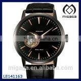 Leather Strap Japanese Automatic Movement Skeleton Watch thumbnail-1