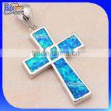 Opal Jewelry Factory Custom Wholesale 925 Sterling Silver Synethic Opal Pendant thumbnail-1