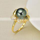 High Luster 8-9mm Black Pearl Ring Designs for Wholesale thumbnail-6