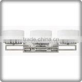 UL CUL Listed Brushed Nickel Hotel Bathroom Fixture Light With 3 Glass Heads W81075 thumbnail-1