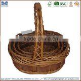 Hot Sale Round Wooden Vegetable Basket / Fruit Wooden Basket /antique Wooden Storage Baskets