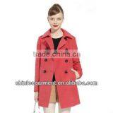 Long Length Double Buttons Woolen Winter Coats For Ladies thumbnail-1