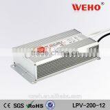 ISO9001 200w Led Driver Smps Waterpoof Power Supply 12v dc