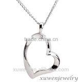 High Polish Stainless Steel Heart Necklace for Girlfriend