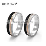 wholesale fashion jewelry couple rings 925 silver carbon fiber wedding rings set for couples
