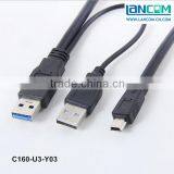 2016 New Double y Usb 3.0 Cable to Micro B Cable for Mobilephone thumbnail-1