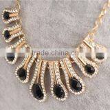 Women Charming Black Water Drop Pendant Necklace Gold Plated Crystal Necklace thumbnail-5