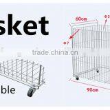 Supermarket Chrome Storage Basket / Rolling Big Basket thumbnail-2