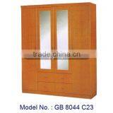 Bedroom Furniture MDF 4 Doors Wardrobe WIth Mirror, Malaysia Bedroom Furniture, Simple Wardrobe Designs, Cabinet Designs Bedroom thumbnail-1