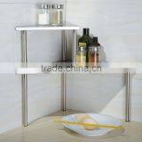 New 2-Tier Stainless Steel Metal Kitchen Storage Rack thumbnail-1