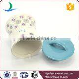 Modern Style Ceramic Storage Containers With Blue Lid thumbnail-3