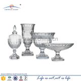 high quality unique shape clear glass sugar bowl with lid