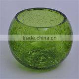 Quality Modern Blue Crackle Glass Vase for Home Decoration thumbnail-2