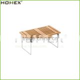 Bamboo Dish Drying Rack Over Sink Shelf with Metal Leg Homex-BSCI Factory