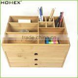 Office Bamboo Desk Organizer With 3 Drawer/Homex_FSC/BSCI Factory thumbnail-1