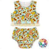 Summer New Fashion Children 2Pcs Cotton Bloomer Set Flower Cheap Baby Girls 2 Pcs Outfits thumbnail-4