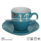 Traditional European Style Tea Sets/Colored Bulk Ceramic Porcelain Tea Coffee Cup And Saucer thumbnail-4