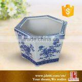 Hand Painting Hexagonal Flower Pot for China Ceramic Home Decor thumbnail-1