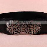 Wholesale Antique Flower Pattern Alloy Buckle Elastic Sex Women Lady Waist Belt thumbnail-2