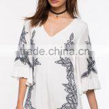 New Style Girls White Bold Embroidered Floral Cheap Romper thumbnail-1