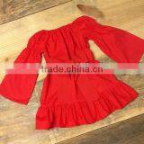 New Arrive! Kids Red Chevron Christmas Baby Girls Frill Dresses Frocks Design thumbnail-4