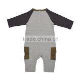 Cute Rugby Applique Boy's Romper Jumpsuits Organic Knit Baby Romper thumbnail-2