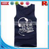 China Custom Wholesale Men Polyester Screen Printed Loose Fit Sports Tank Tops thumbnail-1