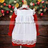 White Pinafore Classic Red Christmas Children Clothing Sets 3 Year Old Girl Dress thumbnail-2