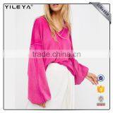 100% Cotton, Bat Wing Sleeve,solid Top,plus Size,2017 New Fashion thumbnail-2