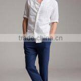 Retro Solid Color the Chinese Dress Buttons Three Quarter Sleeve Fashionable t Shirt for Men thumbnail-4