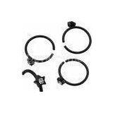 Black Star Gem Titanium Anodized Piercing Hoop Nose Ring Jewelry With Austrian Stone thumbnail-1