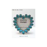 Metal photo frame with colorful crystals