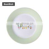 Wholesale Sublimation Blanks 8" Plate w/ Light Green Rim P8H-08LG