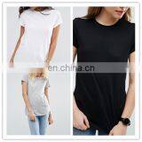 High Quality Cheap Custom Short Sleeves Longline Tall T-shirts Wholesale Cotton Plain Blank Women Tshirt