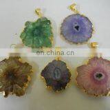Stalactite Pendant/New Flower Druzy Pendant/Wholesale Electroplated Druzy Pendant thumbnail-1