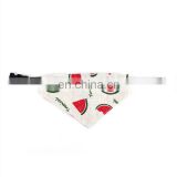 Pet triangle towel pet collar double cotton and hemp fruit printing pet dog collar