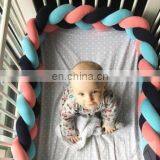 Mixed Colors Baby Crib Pillow Braided Crib Bumper Knot Decorative Bolster Pillow thumbnail-2