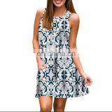 Modest Plus Size Women Clothing Casual Sleeveless Floral Maxi Dress thumbnail-6