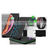 2020 New Arrivals 10W qi Fast Charger Wireless 3 in 1 Wireless Charger For Mobile Phones Smart Watch thumbnail-2