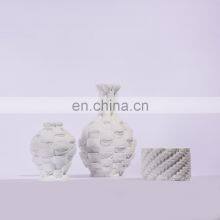 Nordic 3D Print White Modern Interior Living Room Porcelain Ceramic Flower Vase For Home Decoration thumbnail-3