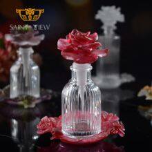 NEW ARRIVAL Handmade Design Crystal Purple Flower Shape 100ml Perfume Bottle thumbnail-5