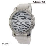 Women Dress white Silicone Watches Elegant Ladies Brecelet Watch white crystal silicone watch