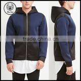 2015 Colorblock Patchwork Short Lightweight Zip Up Knit Hoodie for Men thumbnail-1