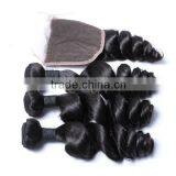 100 Gram per Bundle Loose Wave Brazilian Hair Bundles With Closure Have Large Stock Hair Supplier's Choice thumbnail-4