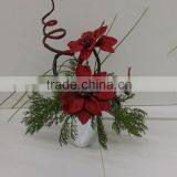 High quality handmade fabric cheap artificial wholesale artificial poinsettia flowers